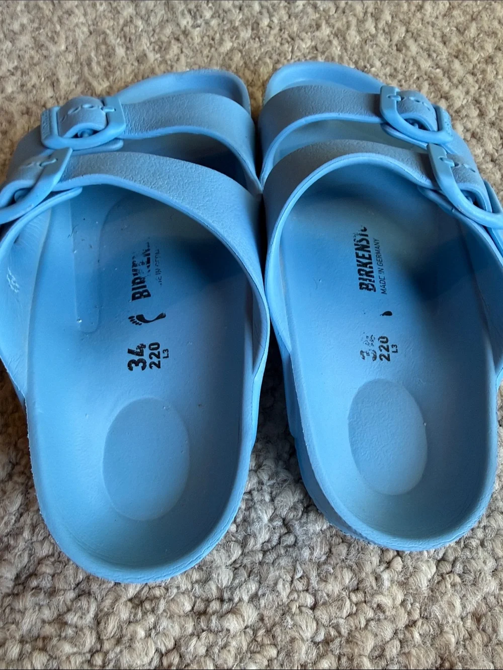Birkenstock Kids Blue EVA Two-Strap Sandals waterproof size 34